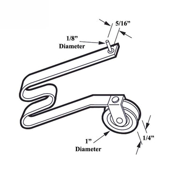 M Spring Tension Roller Assembly with Pin & 1 Inch Nylon Wheel for Sliding Screen Door